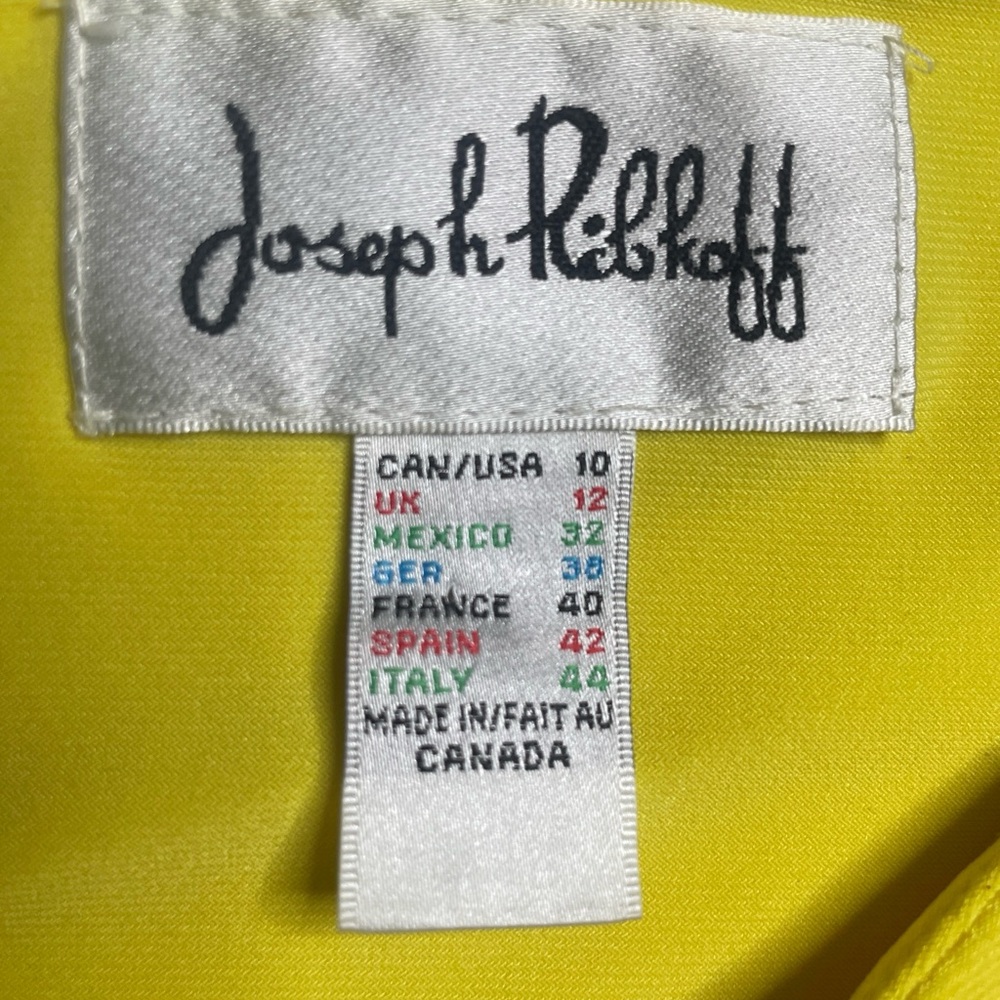 Joseph Ribkoff Yellow Stretch Multi Pattern Color… - image 3